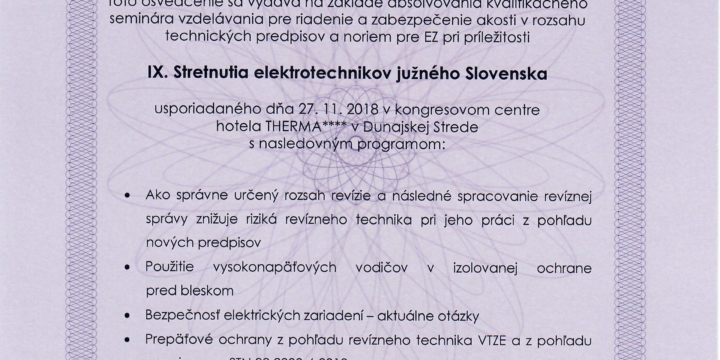 IX. Stretnutie elektrotechnikov južného Slovenska